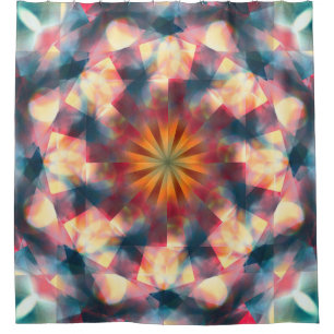 Cortina Para Box Prismático Caleidoscópico Psicodélico Mandala