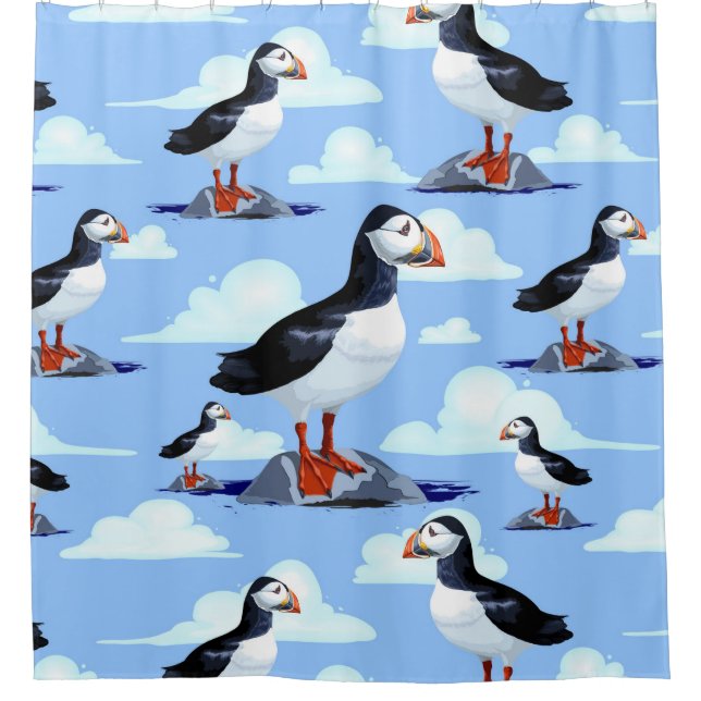 Cortina Para Box Puffin Cute Atlantic Seabird (Frente)