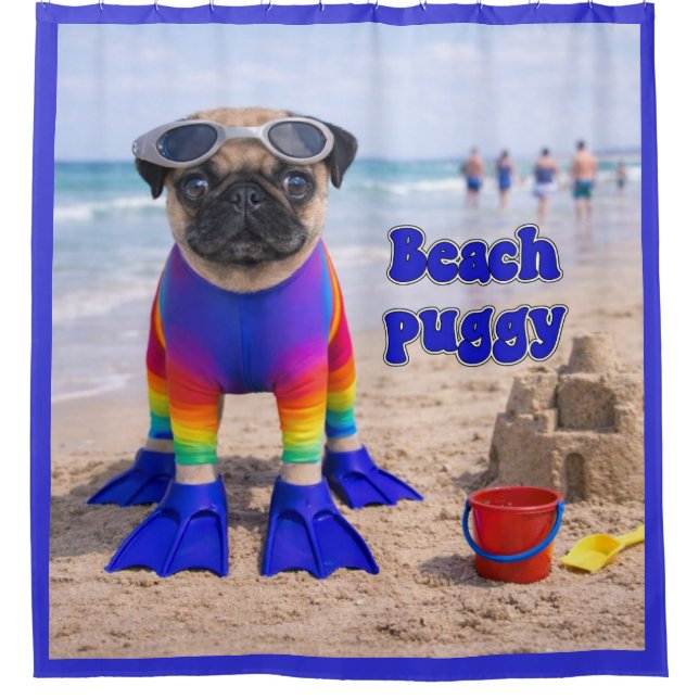 Cortina Para Box Pug da Praia (Frente)