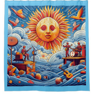 Cortina Para Box Pulmão do Oceano Solto: Arte Vibrante no Festival