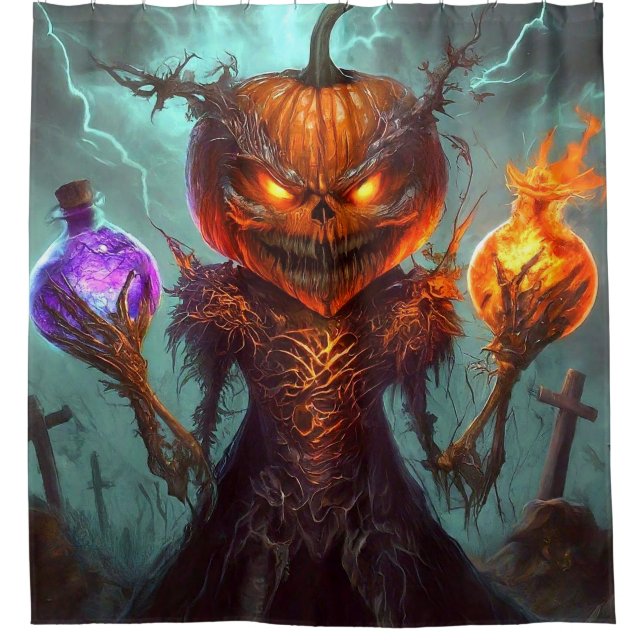 Cortina Para Box Pumpkin Art (Frente)