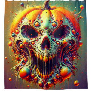 Cortina Para Box Pumpkin Skull