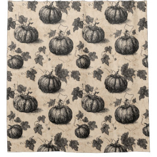 Cortina Para Box Pumpkin Vintage e Padrão de Engrenagem da Vinha (2