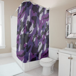 Cortina Para Box Purple Camo Abstract