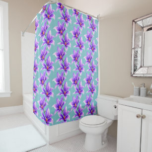 Cortina Para Box Purple Lilly do padrão do Vale