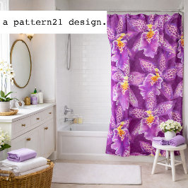 Cortina Para Box Purple orchid pattern