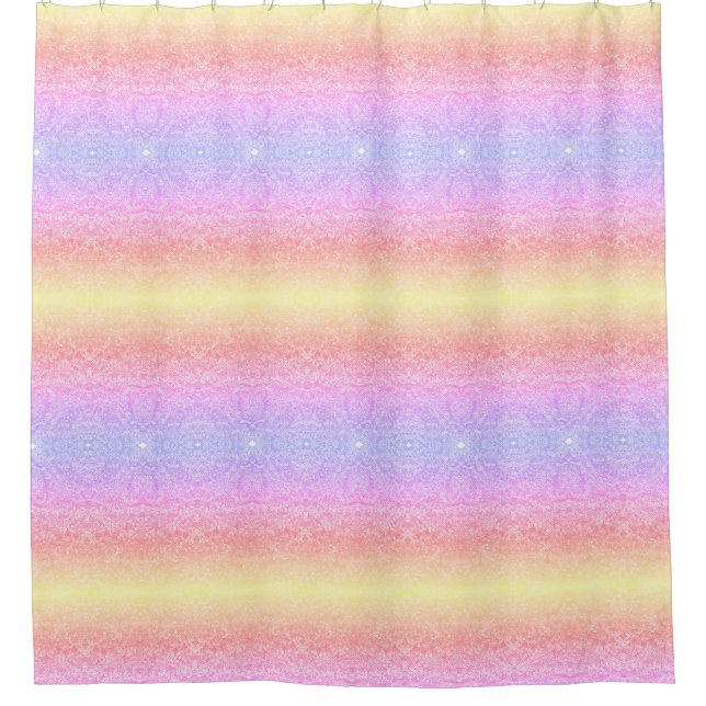 Cortina Para Box Púrpura dourada cor-de-rosa com gradação de renda  (Frente)