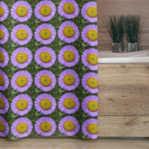 Cortina Para Box Púrpura Fleabane Daisy Padrão Floral