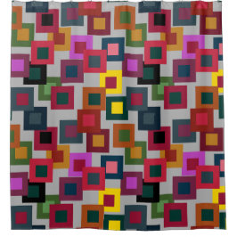 Cortina Para Box Quadrados escuros na luz