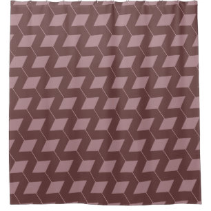 Cortina Para Box Quadrados Geométricos/Rosa Posta