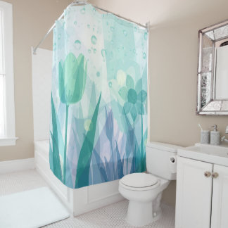 Cortina Para Box Rain Refreshed Daffodils Lavender Mint Seafoam