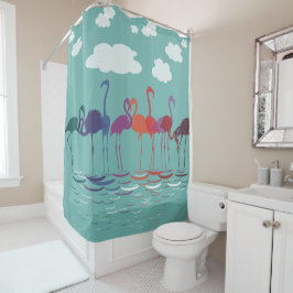 Cortina Para Box Rainbow Flamingos Deco Art