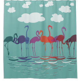 Cortina Para Box Rainbow Flamingos Deco Art