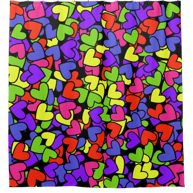 Cortina Para Box Rainbow Hearts Kids Bath (Frente)