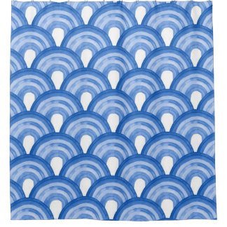 Cortina Para Box Rainbow in watercolor - blue pattern