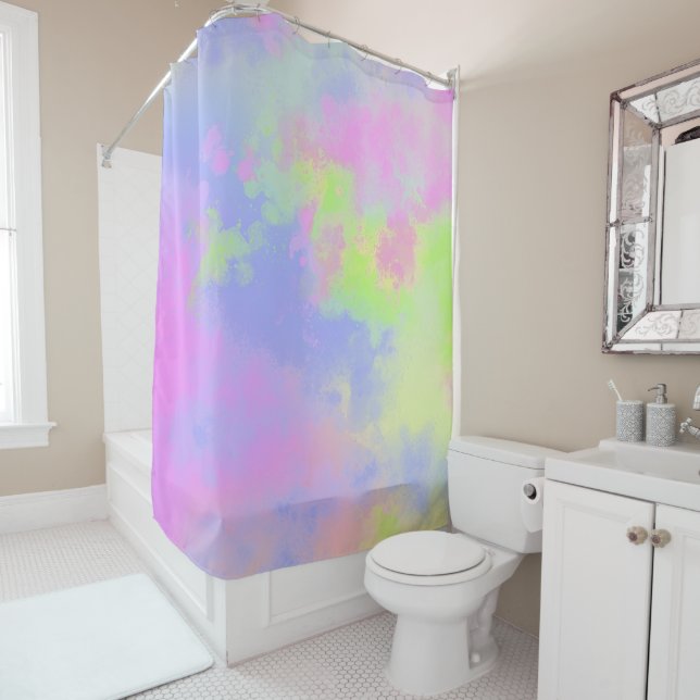 Cortina Para Box Rainbow Paint Splatter (In Situ)