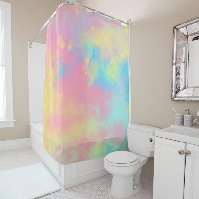 Cortina Para Box Rainbow Paint Splatter (In Situ)