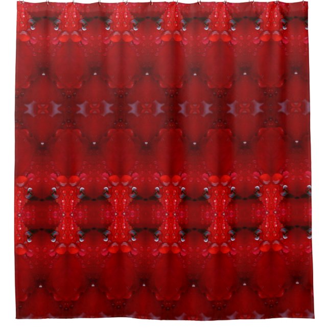 Cortina Para Box Rainy Red Dianthus Ikat Também (Frente)