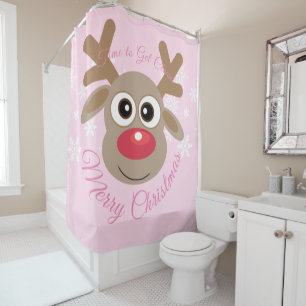 Cortina Para Box Raiz de Rebelde de Cartoon de Natal Rosa