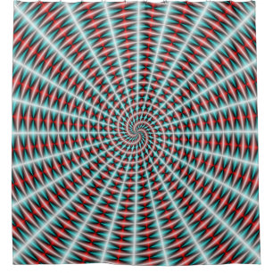 Cortina Para Box Ray e Espiral em Azul e Vermelho