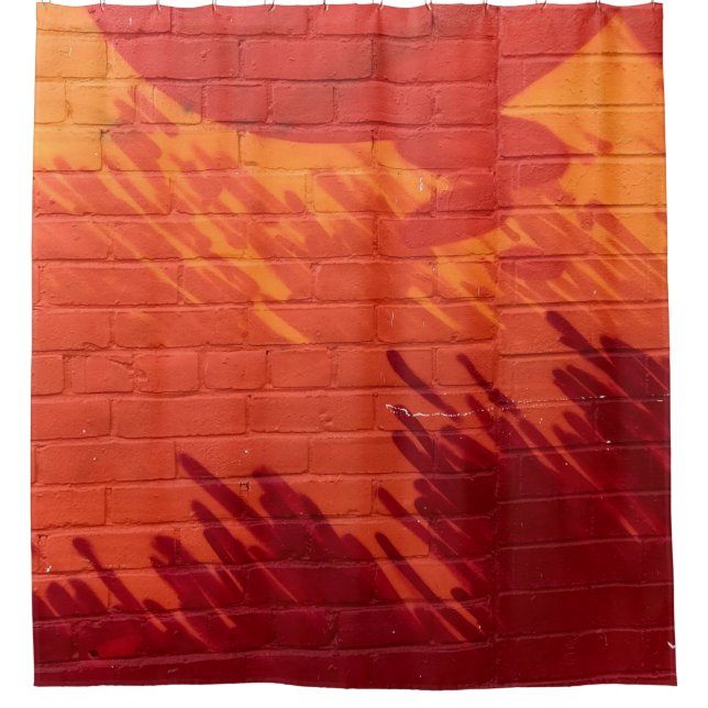 Cortina Para Box Red and orange painted brick wall (Frente)