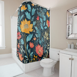 Cortina Para Box Red, Blue e Yellow Boho