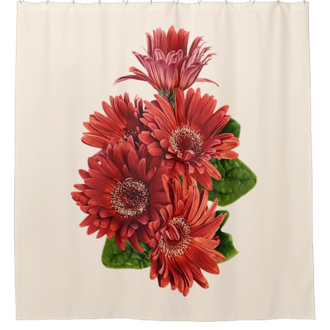 Cortina Para Box Red Gerbera Daisies (Frente)