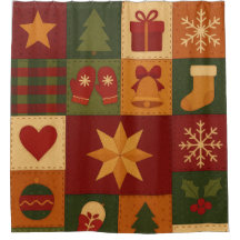 Red Green Patchwork Quilt Rustic Farmhouse Floral