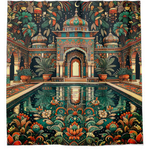 Cortina Para Box "Reflexão da Piscina do Palácio do Ornamentado"