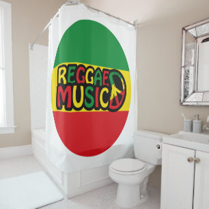 Cortina Para Box Reggae design de Música com estilo e cor rastafari