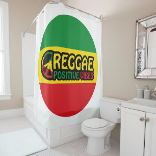 Cortina Para Box Reggae Music com vibrações positivas e bandeira de