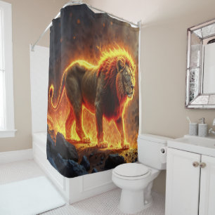 Cortina Para Box Rei das bestas Leão majestoso animal infernal