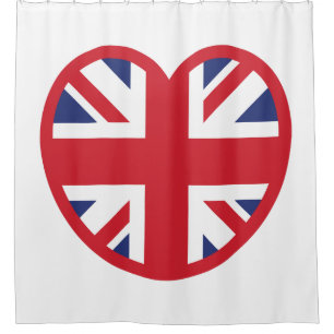 Cortina Para Box Reino Unido Union Jack Flag Heart