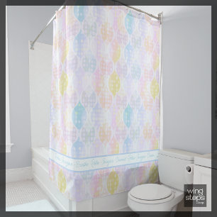 Cortina Para Box Relaxe Imagine Sonho Bolinhas Ogee Azul Cor-de-Ros