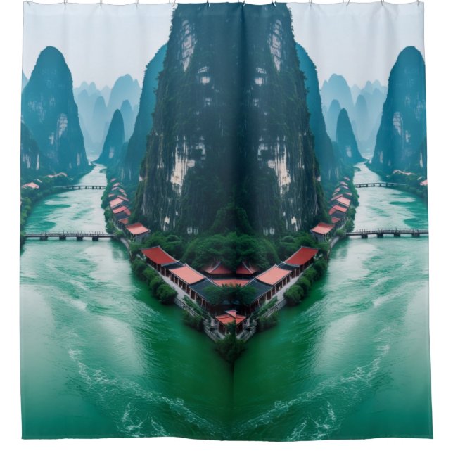 Cortina Para Box Retirada da Natureza - Paisagem do Vale do Sereno (Frente)