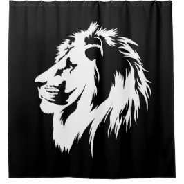 Cortina Para Box Retrato de leão (branco)