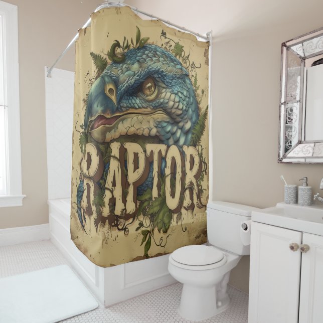 Cortina Para Box Retrato do raptor Grunge (In Situ)