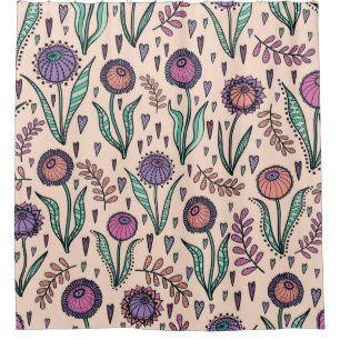 Cortina Para Box Retro 60s Floral: Padrão de decoração inicial