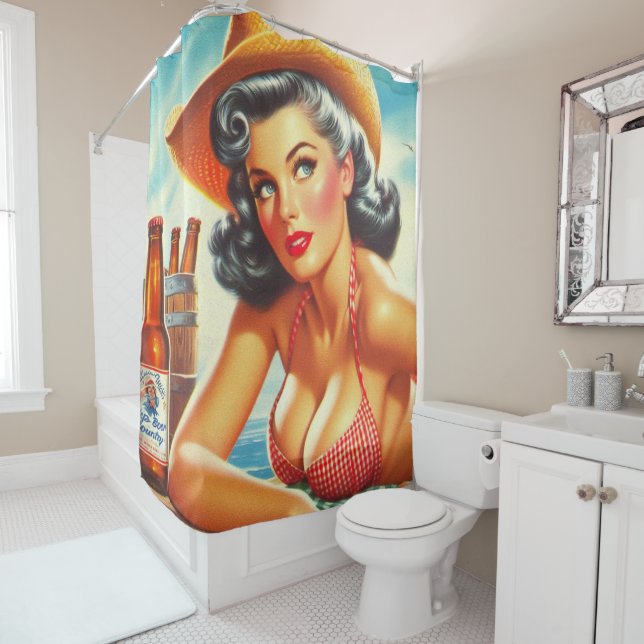 Cortina Para Box Retro Beer Country Girl (In Situ)