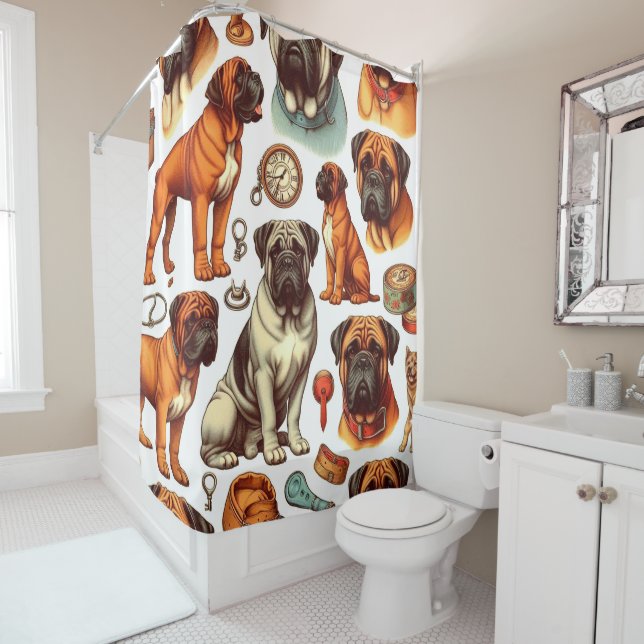 Cortina Para Box Retro Bullmastiff Seamless (In Situ)
