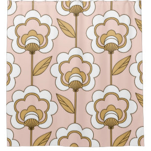 Cortina Para Box Retro-floral: padrão de vinheta sem costura.