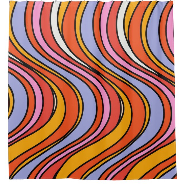 Cortina Para Box Retro Hippie Psychedelic Swirls (Frente)