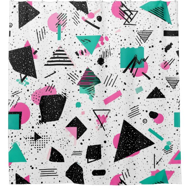 Cortina Para Box Retro Memphis Geometric Pattern (Frente)