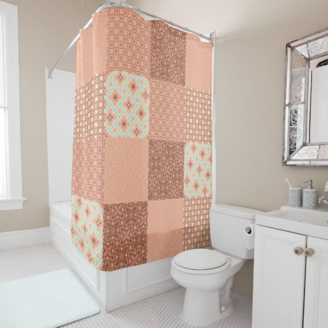 Cortina Para Box Retro Pink Patchwork (In Situ)