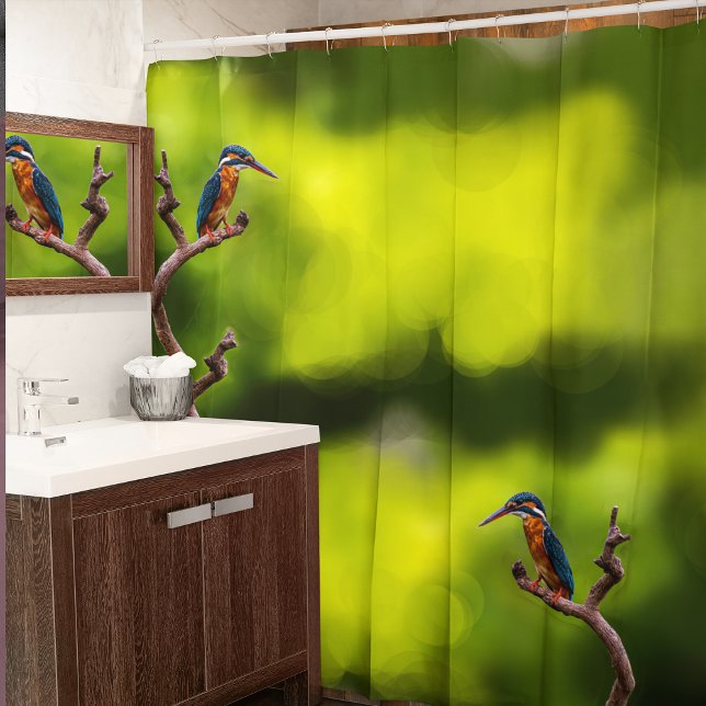 Cortina Para Box Reunidores Em Sucursais (Kingfishers On Branches Shower Curtain)