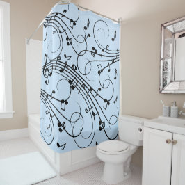 Cortina Para Box Rico Music Notes Blue
