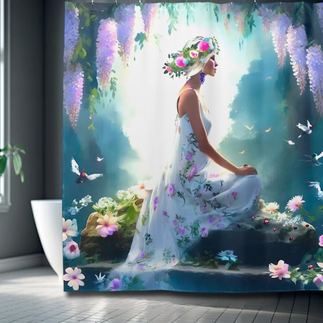 Cortina Para Box Rideau bain Déesse Intérieure glycine coccinelle (Rideau douche Déesse Intérieure glycine coccinelle)