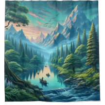 Rio majestoso na cortina do Chá natural