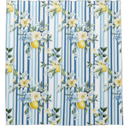 Cortina Para Box Riqueza Azul-Limão