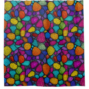 Cortina Para Box Rochas coloridas abstratas